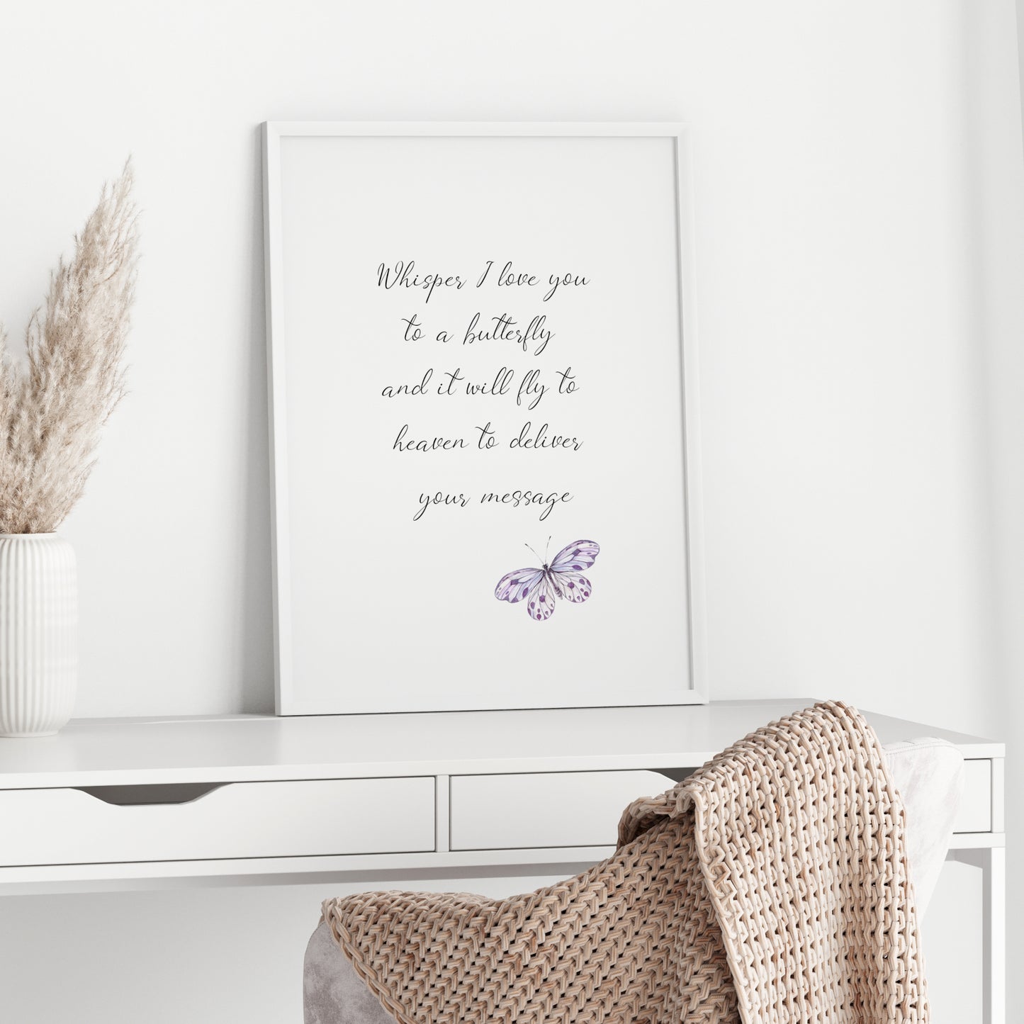 Whisper I Love You To A Butterfly Print