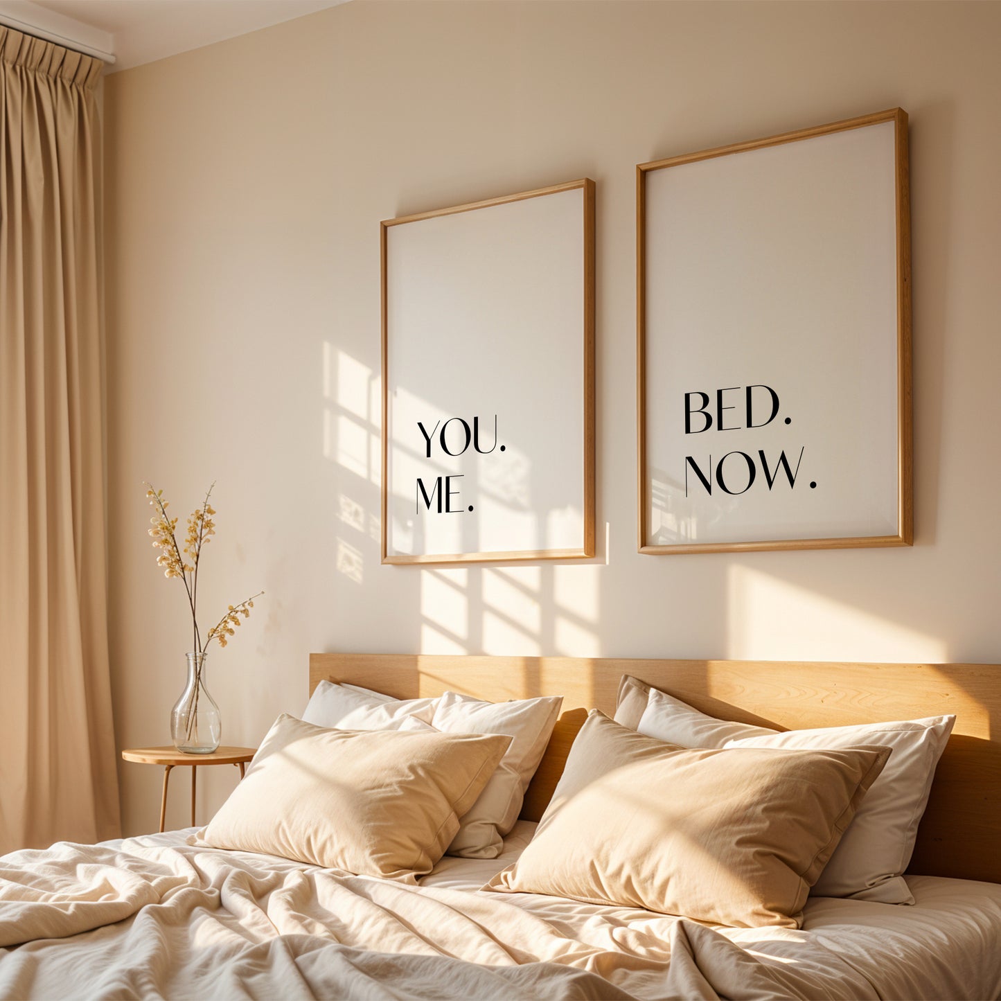 You Me Bed Now Prints (Set of 2)