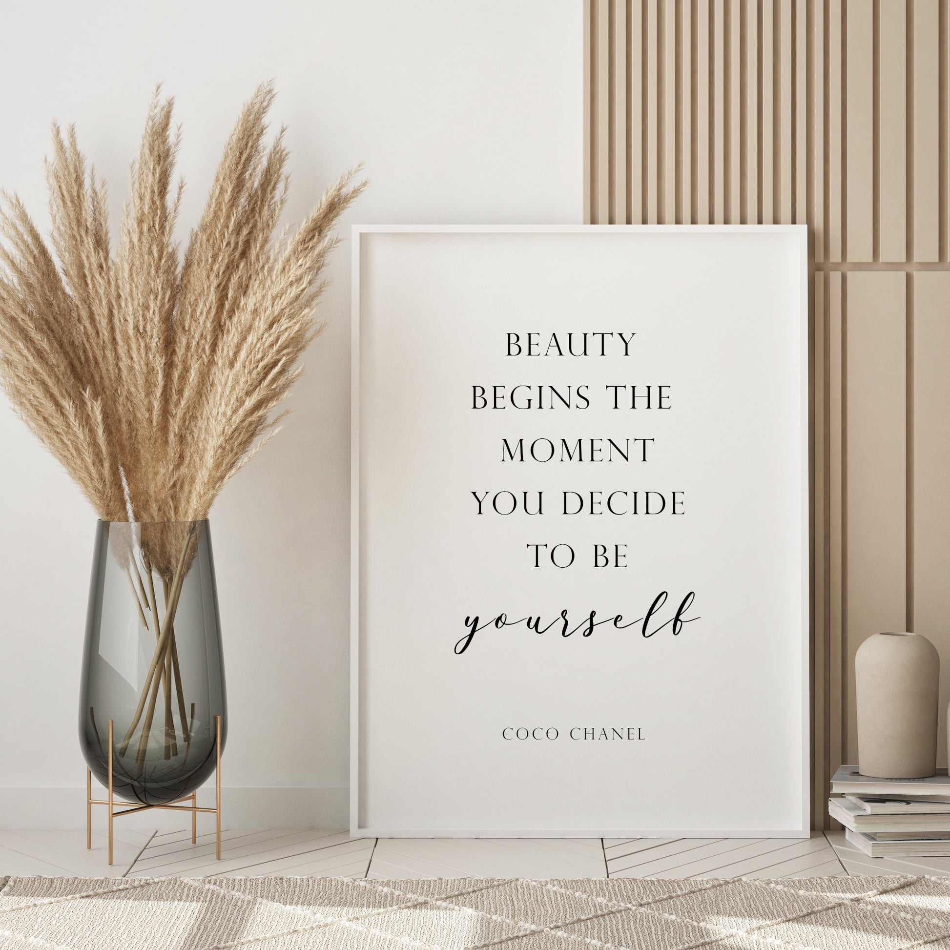 beauty begins the moment you decide to be yourself coco chanel