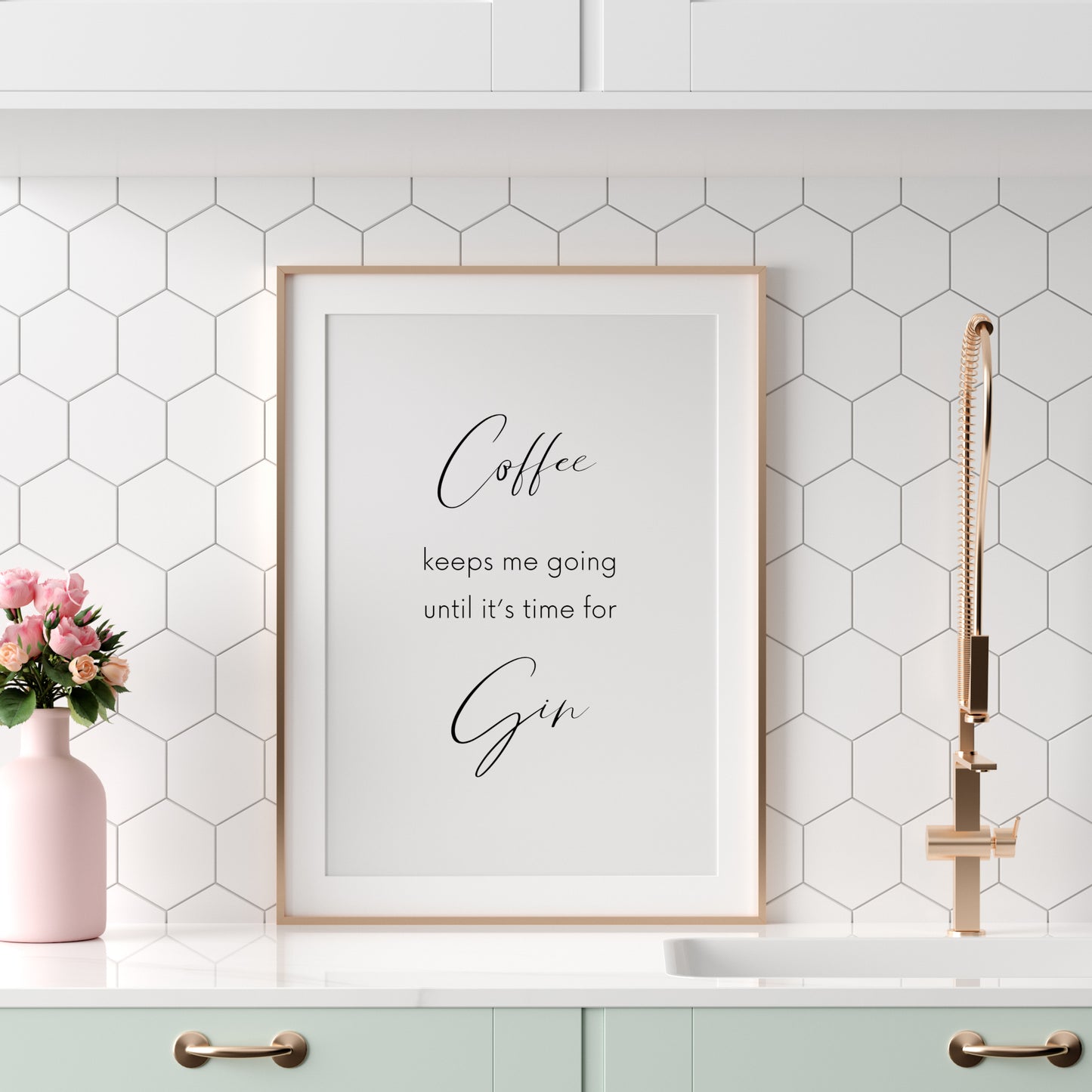 Coffee Keeps Me Going Until It's Time For Gin Print