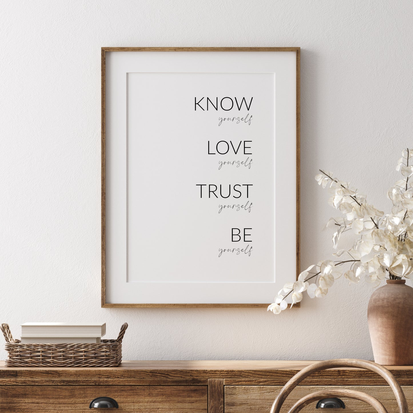 Know, Love, Trust, Be Yourself Print