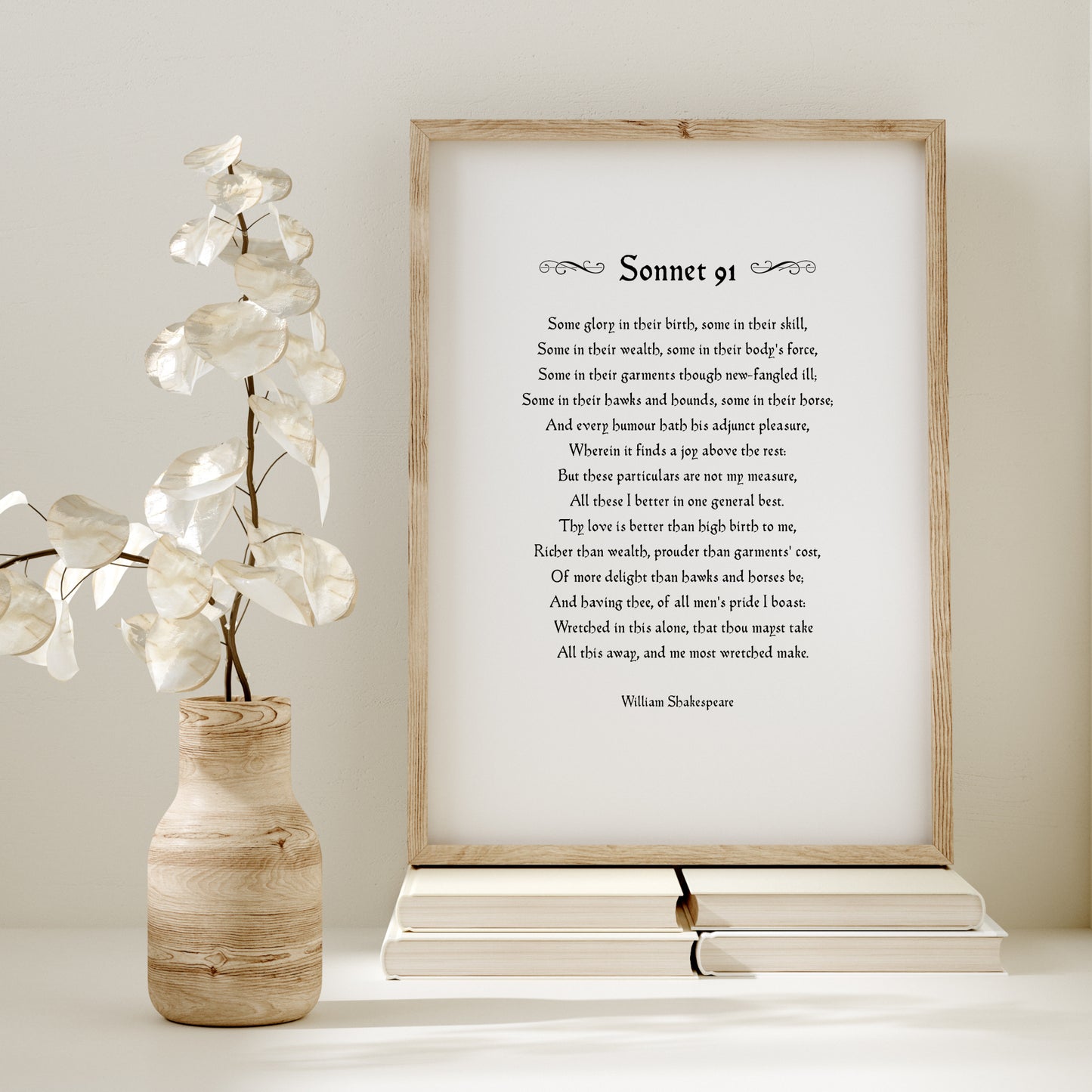Thy Love Is Better Than High Birth To Me (Shakespeare's Sonnet 91) Print