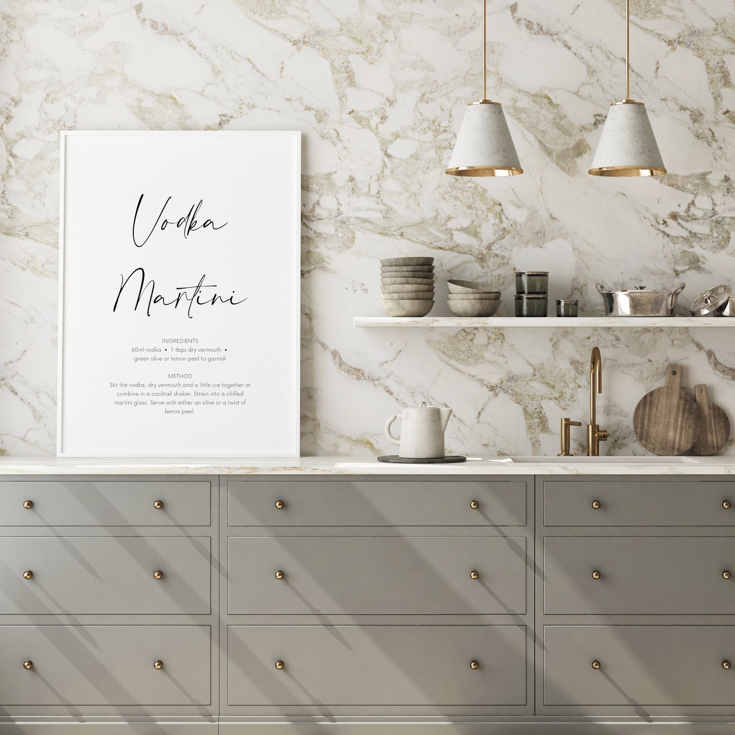 Vodka Martini Cocktail Recipe Print