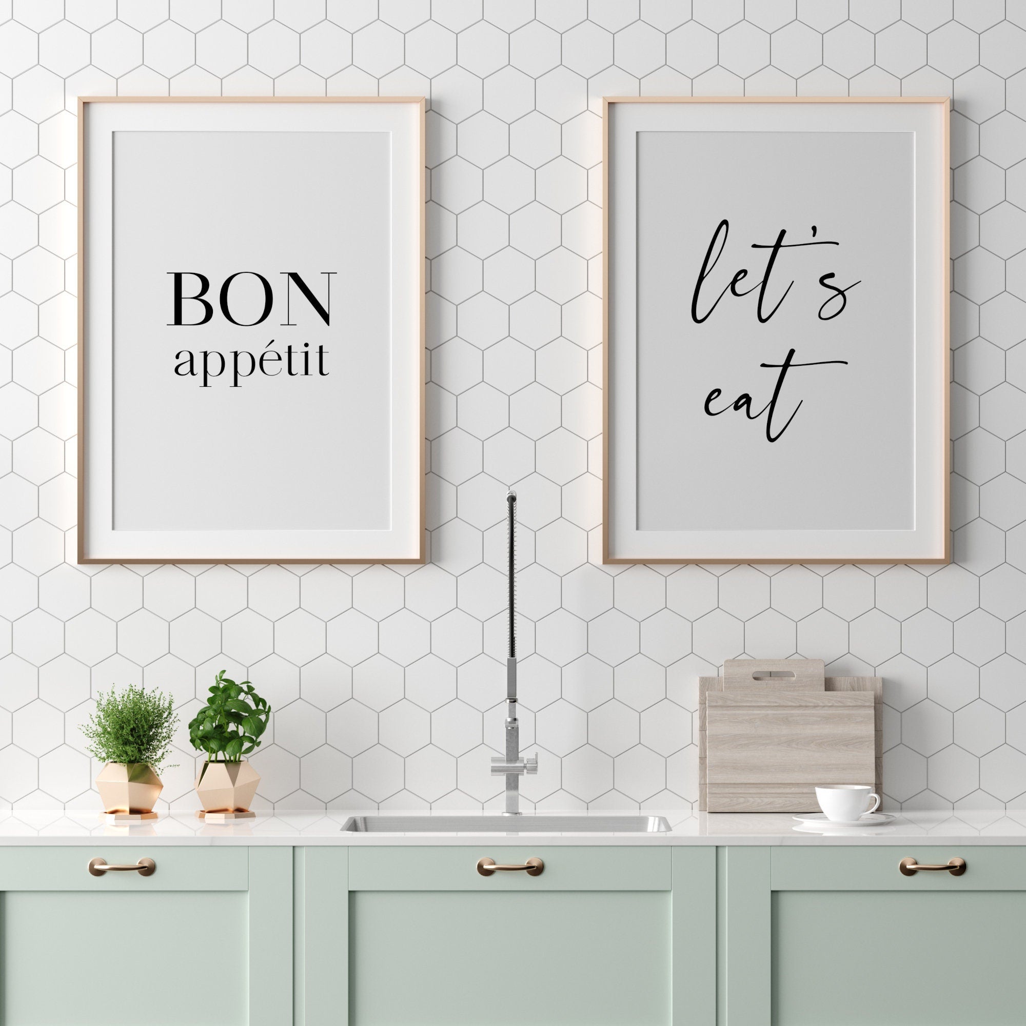 set of 2 bon appetit prints, retro cooking prints,... Bon Appetit Let's Eat Prints (Set of 2) – Embracing Rainbows