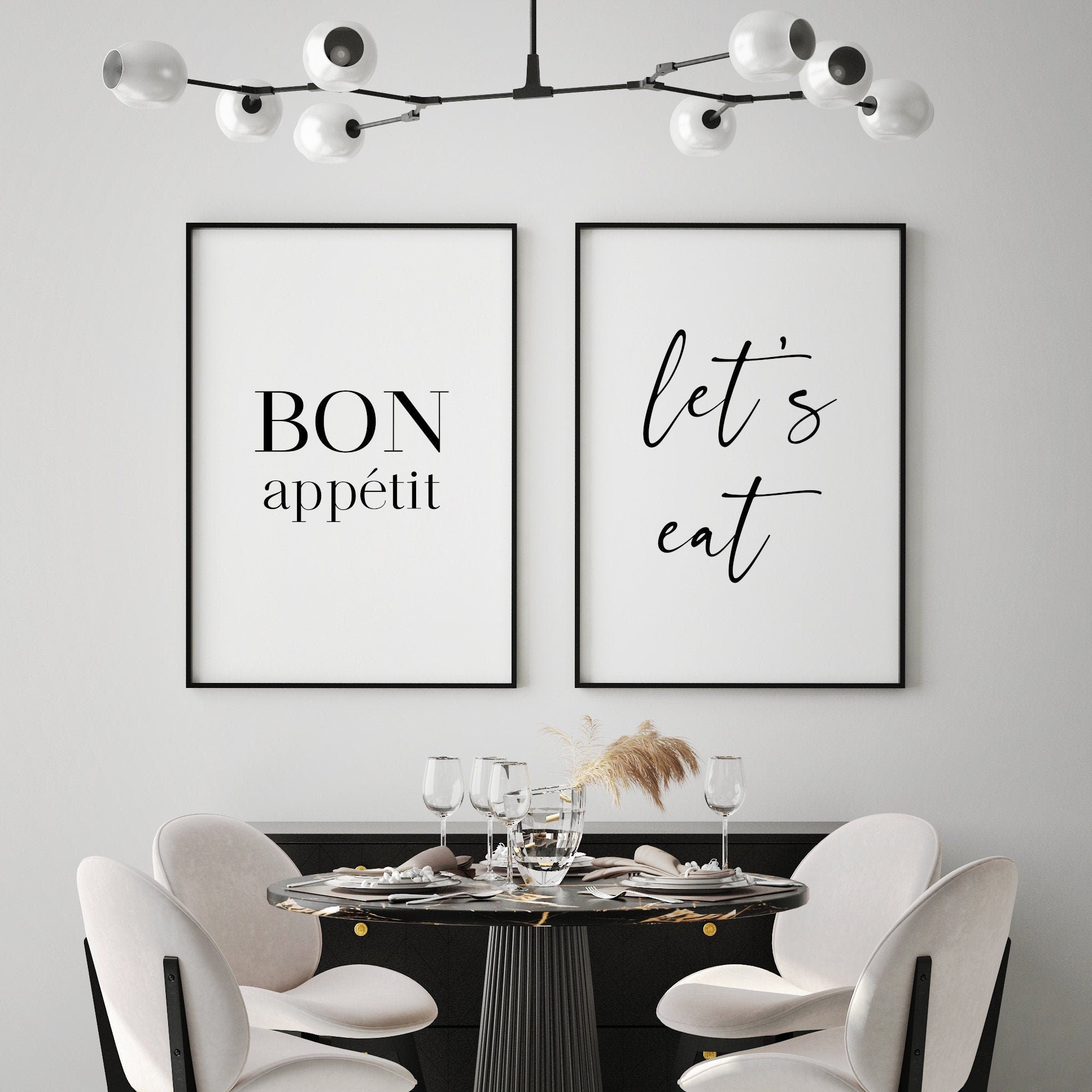 set of 2 bon appetit prints, retro cooking prints,... Bon Appetit Let's Eat Prints (Set of 2) – Embracing Rainbows