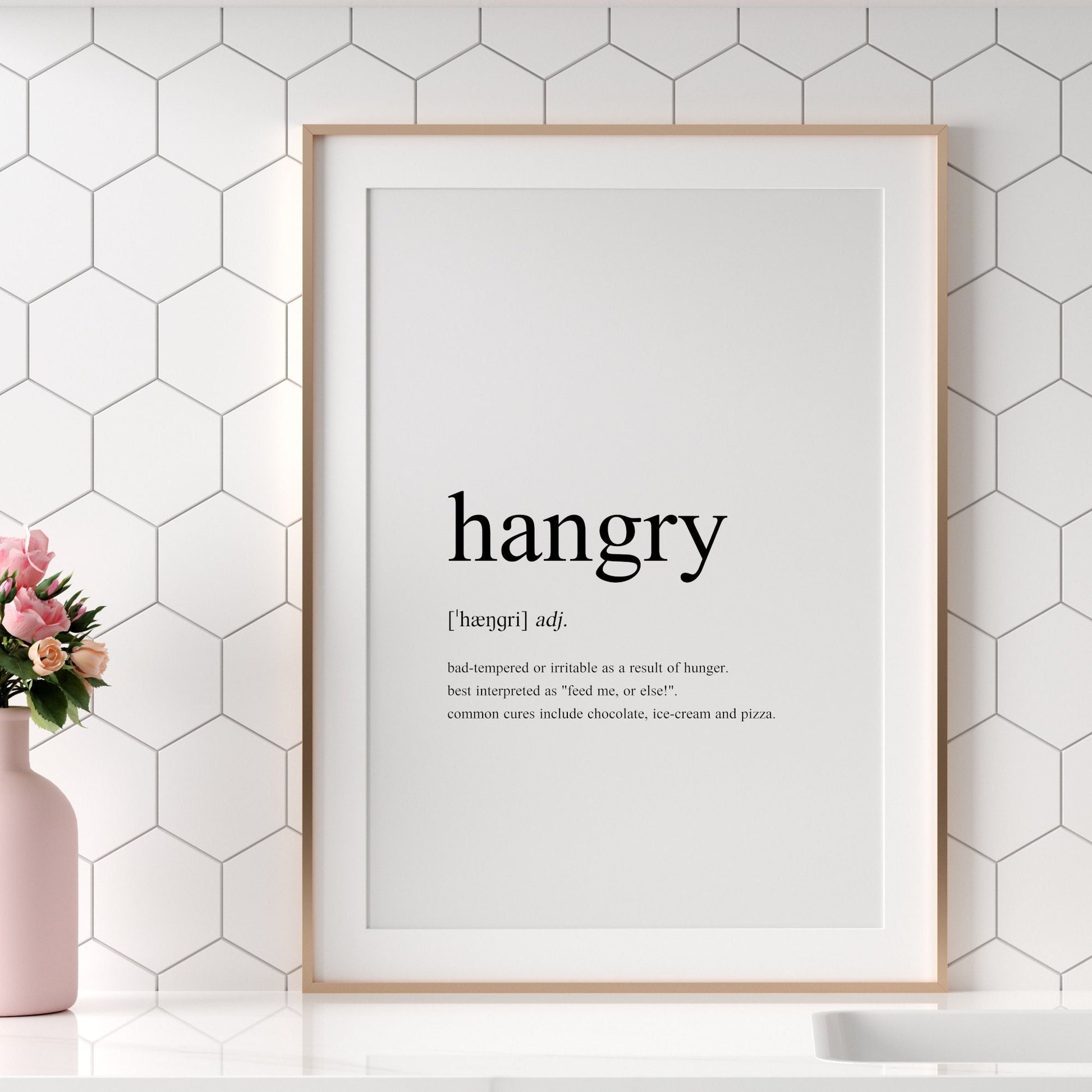 Hangry Définition dessous de Verre Set de 4 Hangry Définition dessous de Verre Set de 4