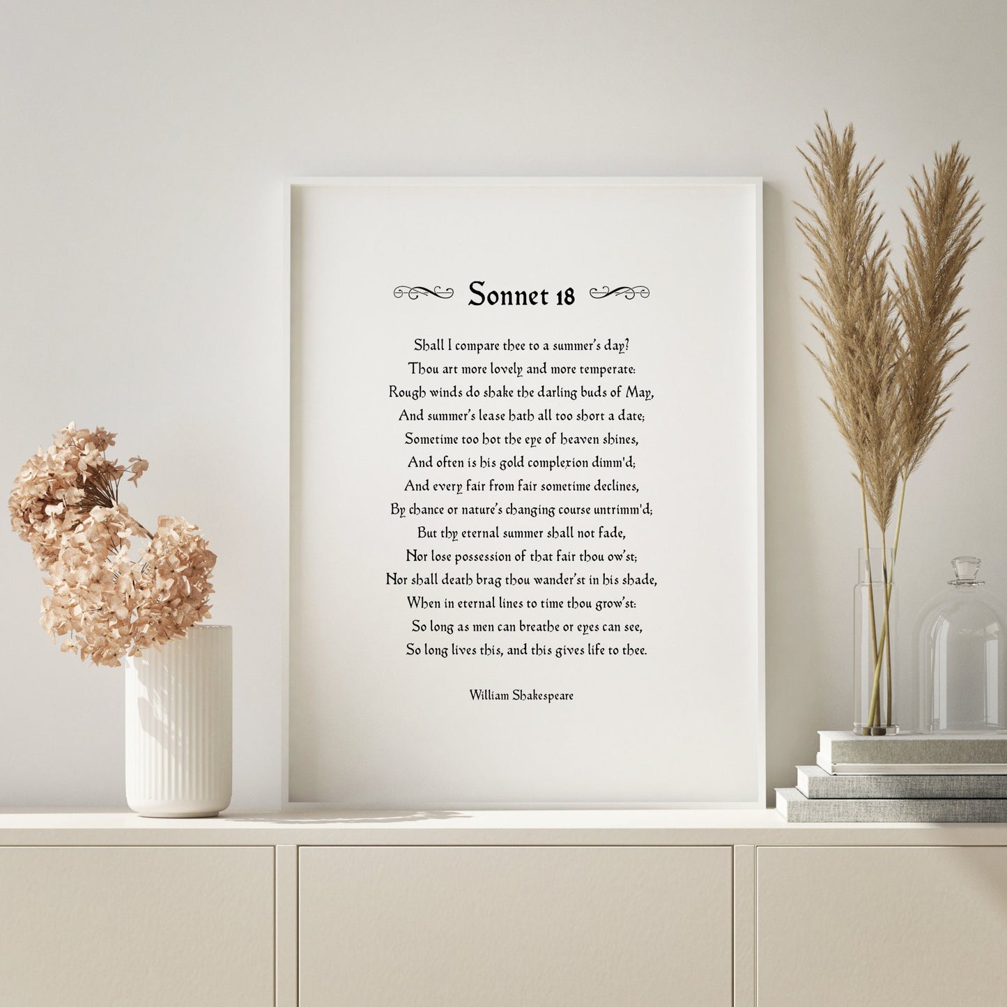 Shall I Compare Thee To A Summer's Day? (Shakespeare's Sonnet 18) Print