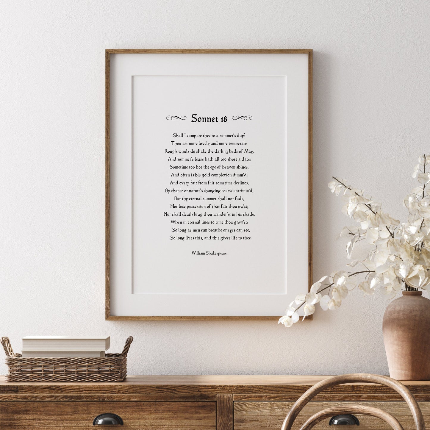 Shall I Compare Thee To A Summer's Day? (Shakespeare's Sonnet 18) Print